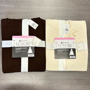 Lot of 2 Member’s Mark Luxury Cashmere Blend Hoodies (Brown / Cream)